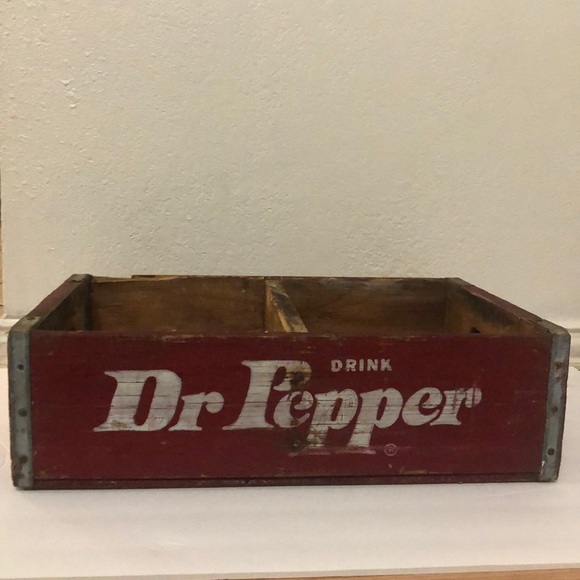 VINTAGE DR. PEPPER WOODEN DRINK CRATE CADDY TEXAS - Picture 2 of 7